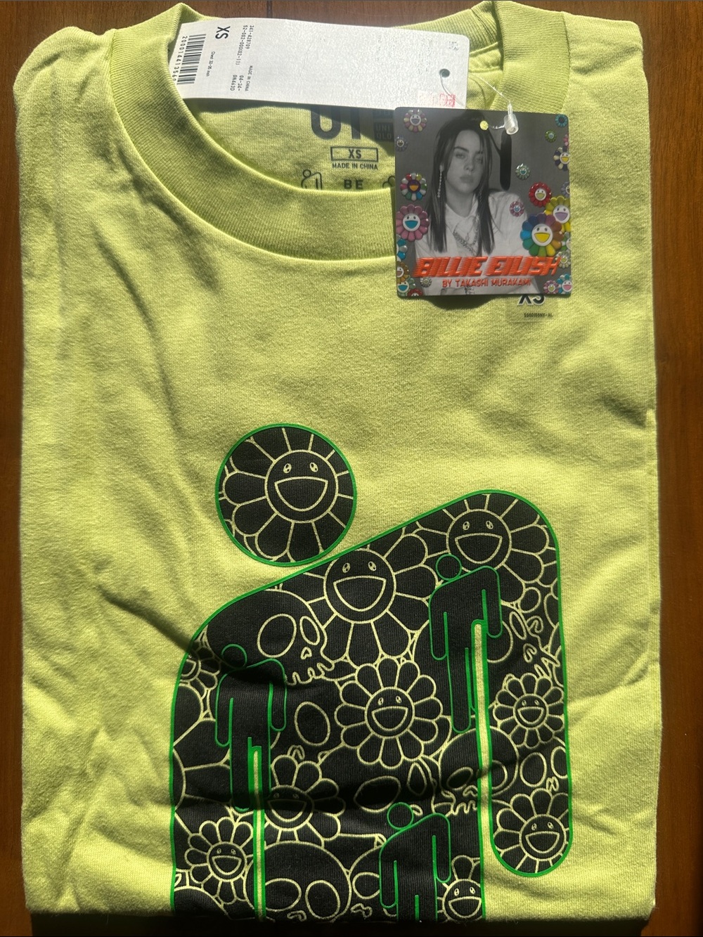 UNIQLO 🆕Billie Eilish by Takashi Murakami Neon Green Graphic Tee - Flowers